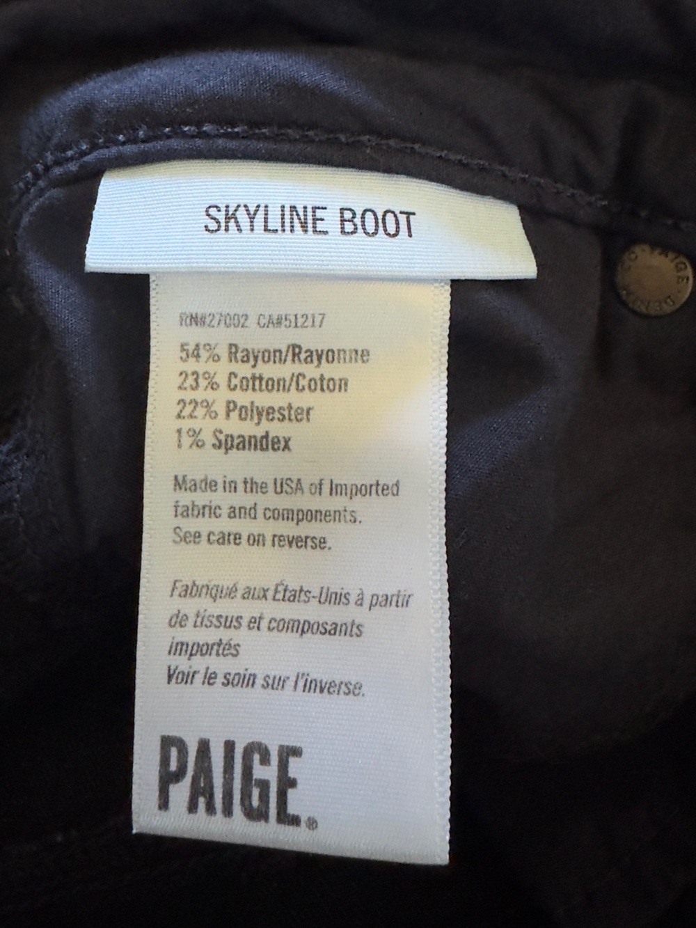 PAIGE Skyline Boot Jeans Dark Wash Size 23 Flare Bootcut Low Rise 25x29 - Picture 7 of 11